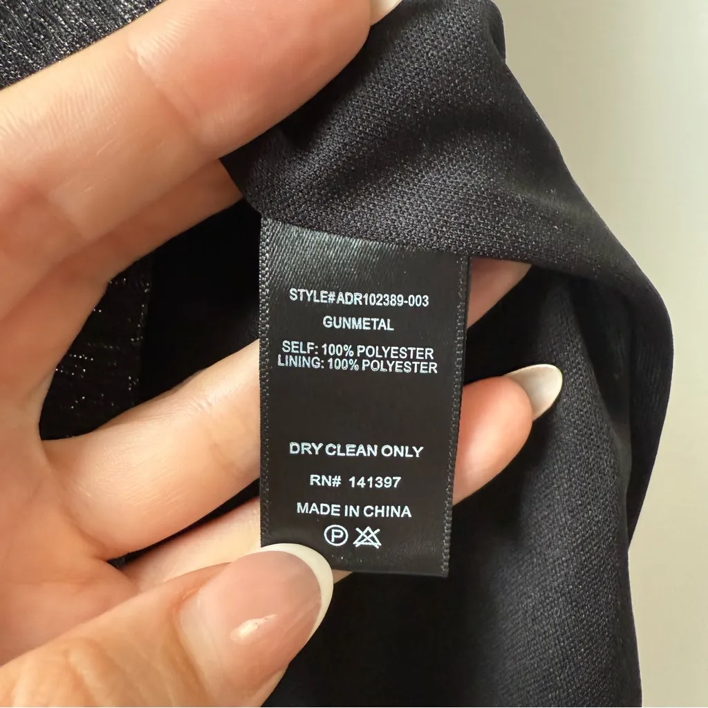 ASTR‎ The Label Pleated Lurex Midi Tank Dress Gunmetal S - Image 5