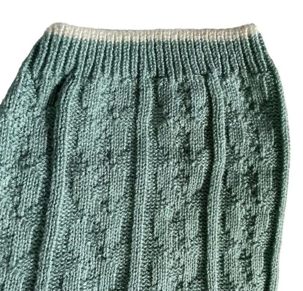 Womens Crewneck Knit Sweater Short Sleeve Alfred Dunner Size Large Vintage u Gre - Image 2