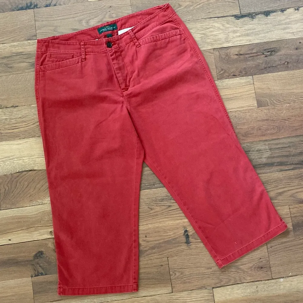 LRL Lauren Jeans Co. Ralph Lauren Red Crop Capri Pants Size 12 - Image 10