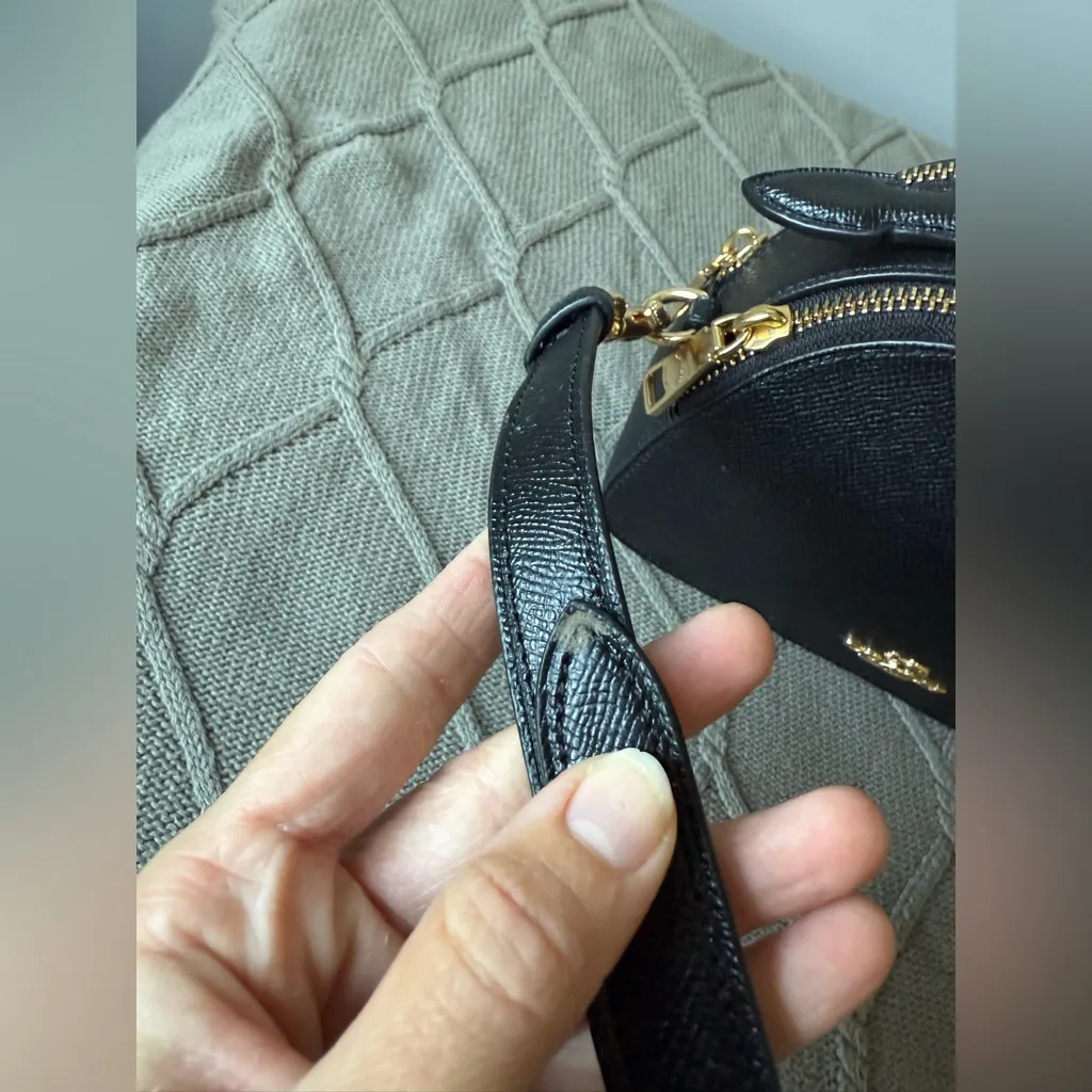 Coach Serena Satchel Crossbody Bag Top Handle Saffiano Leather Black 1589 Small - Image 7