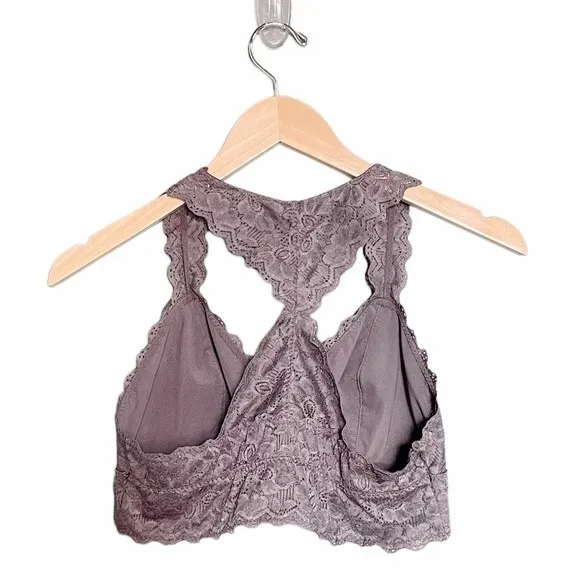 Felina Stretch Lace Bralette Dark Gray Racerback Women’s Size Large Lounge Layer - Image 4