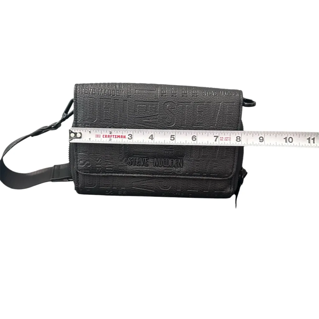 Steve Madden Crossbody Bag Black 6"Hx8"Wx1"D‎ - Image 3