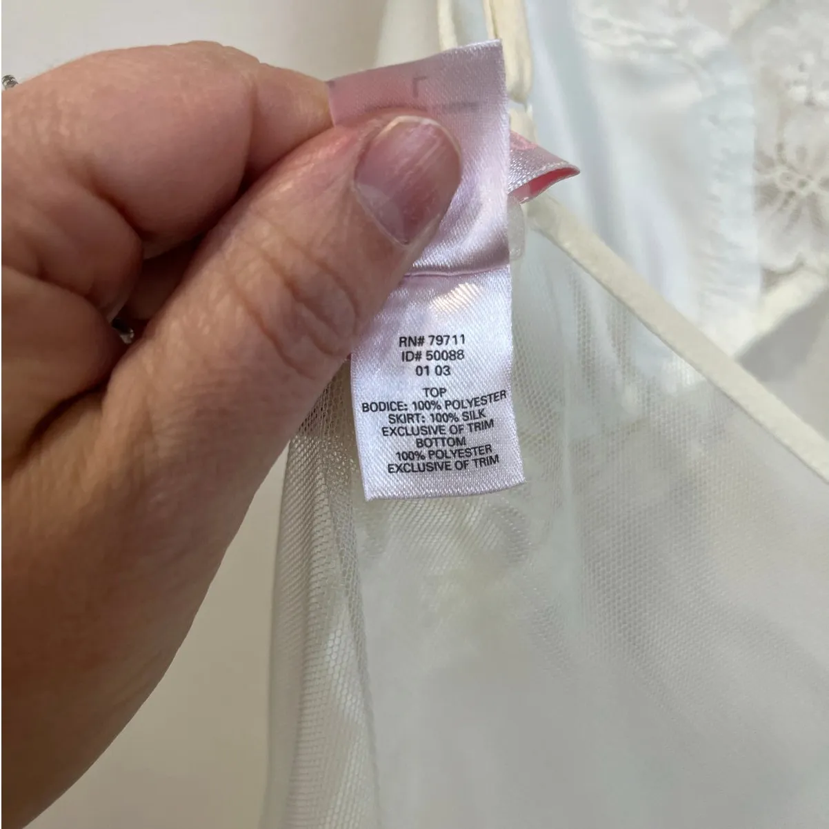 Victoria’s Secret Vintage Silk Lace Sheer Slip Mini Dress Y2K Size L - Image 6