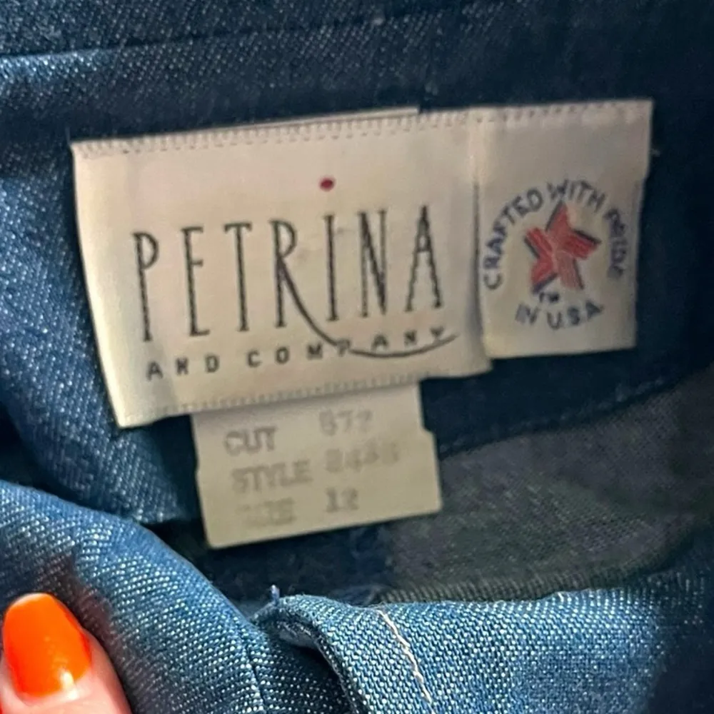 Vintage petrina and company USA made Denim Long Sleeve Button - Image 6