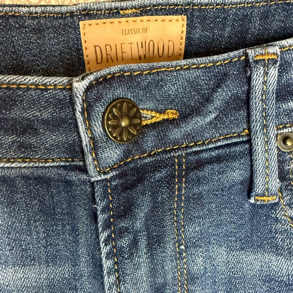 Driftwood Colette Classic Fit Jeans size 27 floral embroidered - Image 2