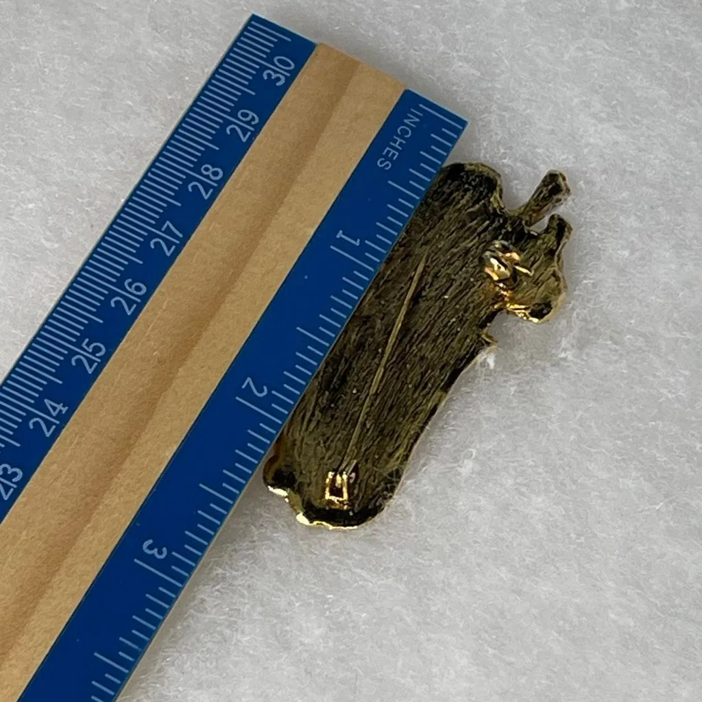 Vintage gold tone large racing car brooch - Image 4