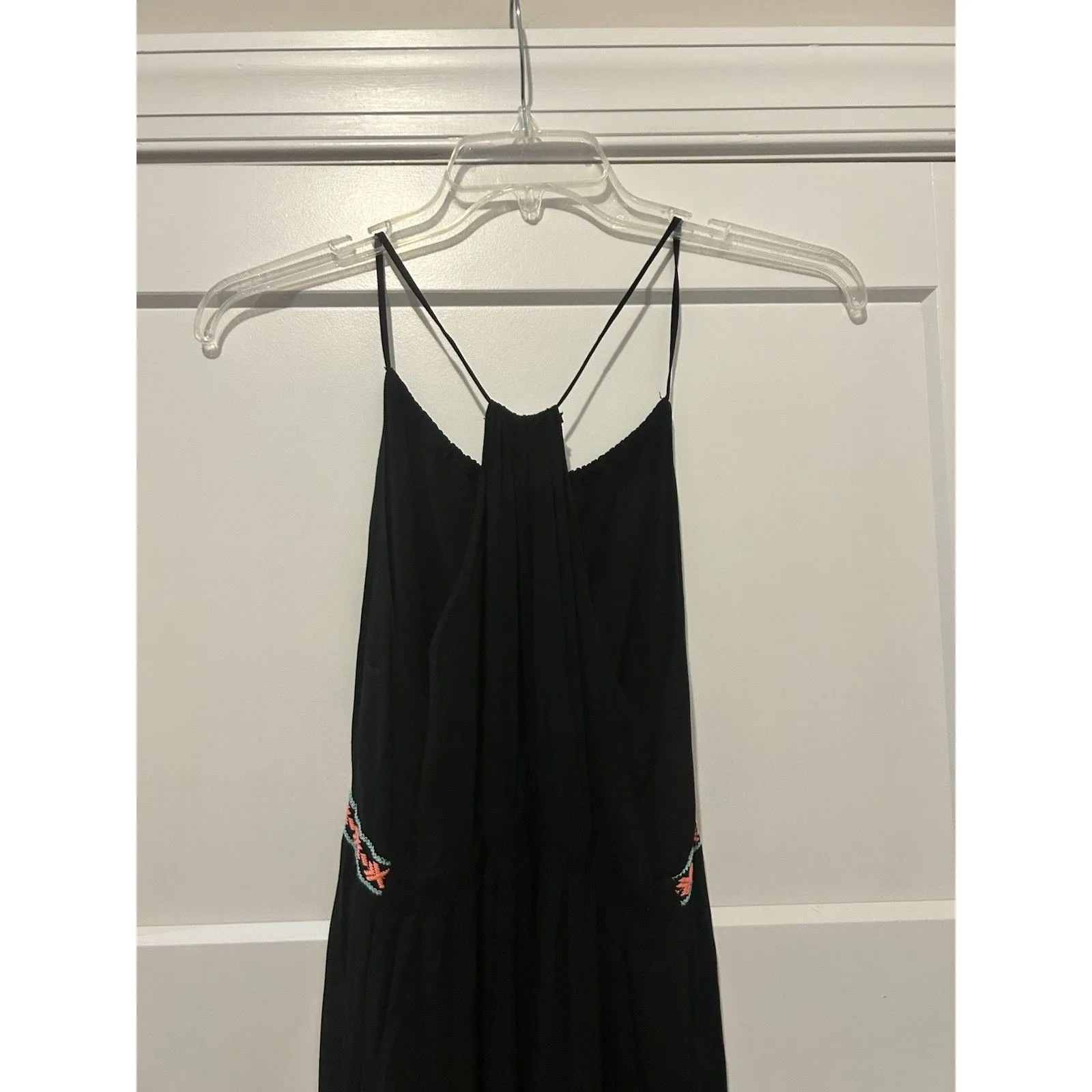 Umgee Black Halter Maxi Dress Women's Size Medium Sleeveless Boho Resort Vacay - Image 6