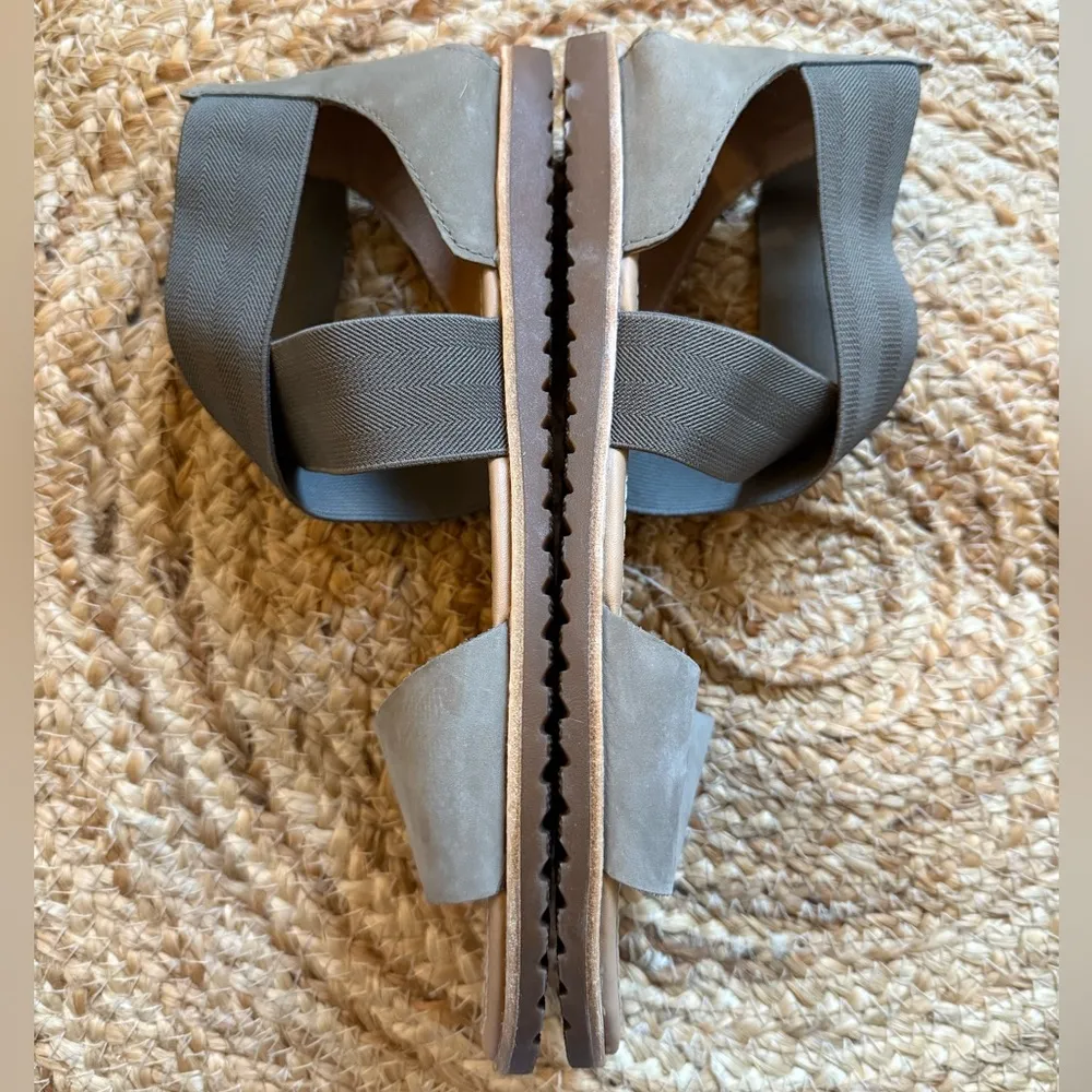 Sorel Ella Suede Sandals Flats Shoes NL3201-365 Womens Size 9.5 Green Boho - Image 5