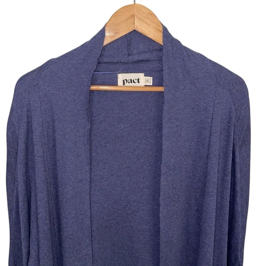 Pact Airplane Wrap‎ Open Cardigan Organic Cotton Sweater Blue Size L/XL - Image 2