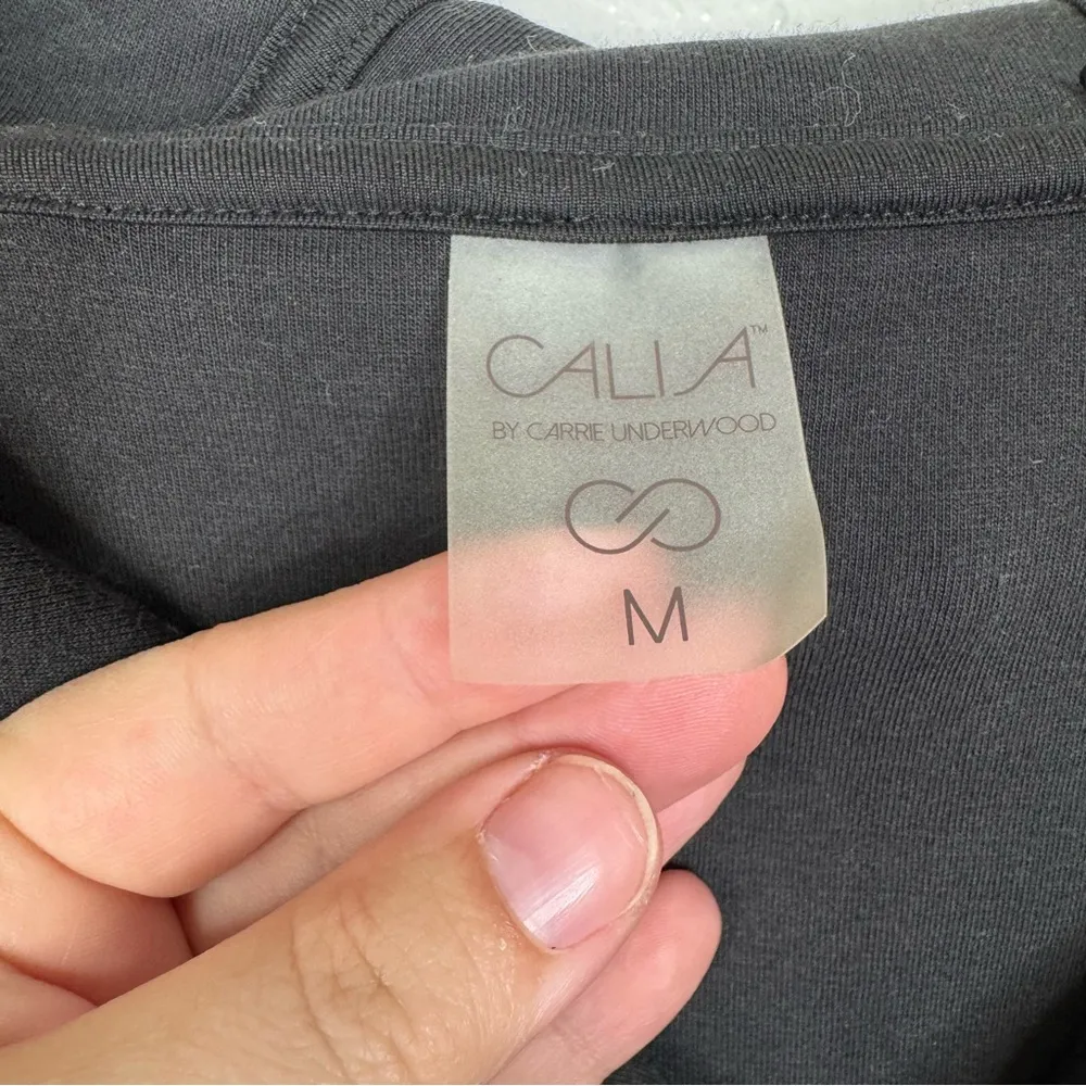 Calia Black Slightly Cropped Full Zip Jacket Size Medium - Image 3