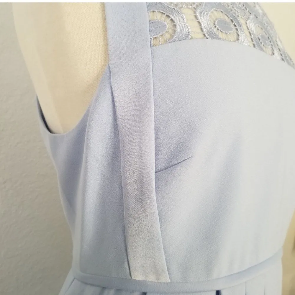 Ted Baker Light Blue Dress with Lace Flowered Bodice Sz 8 - Image 11