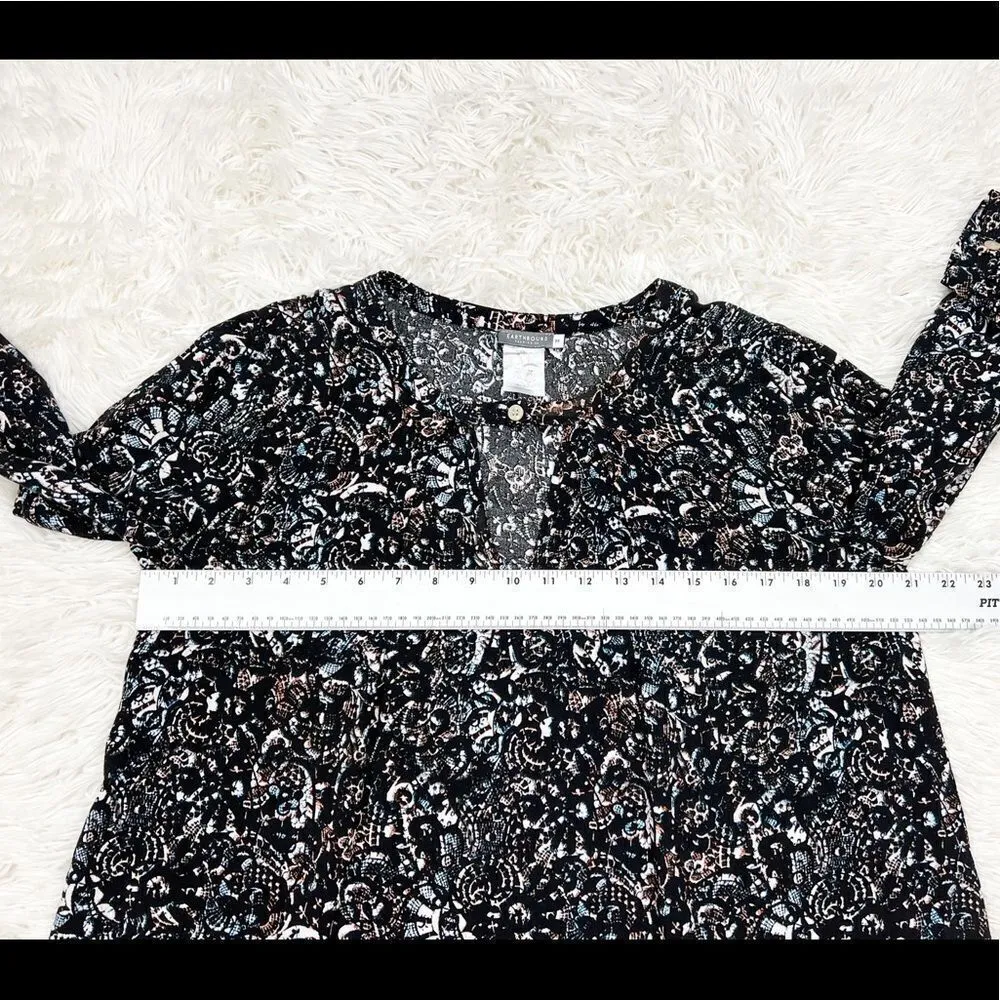 Earthbound Trading Co Black Tunic Dress Medium - Image 4