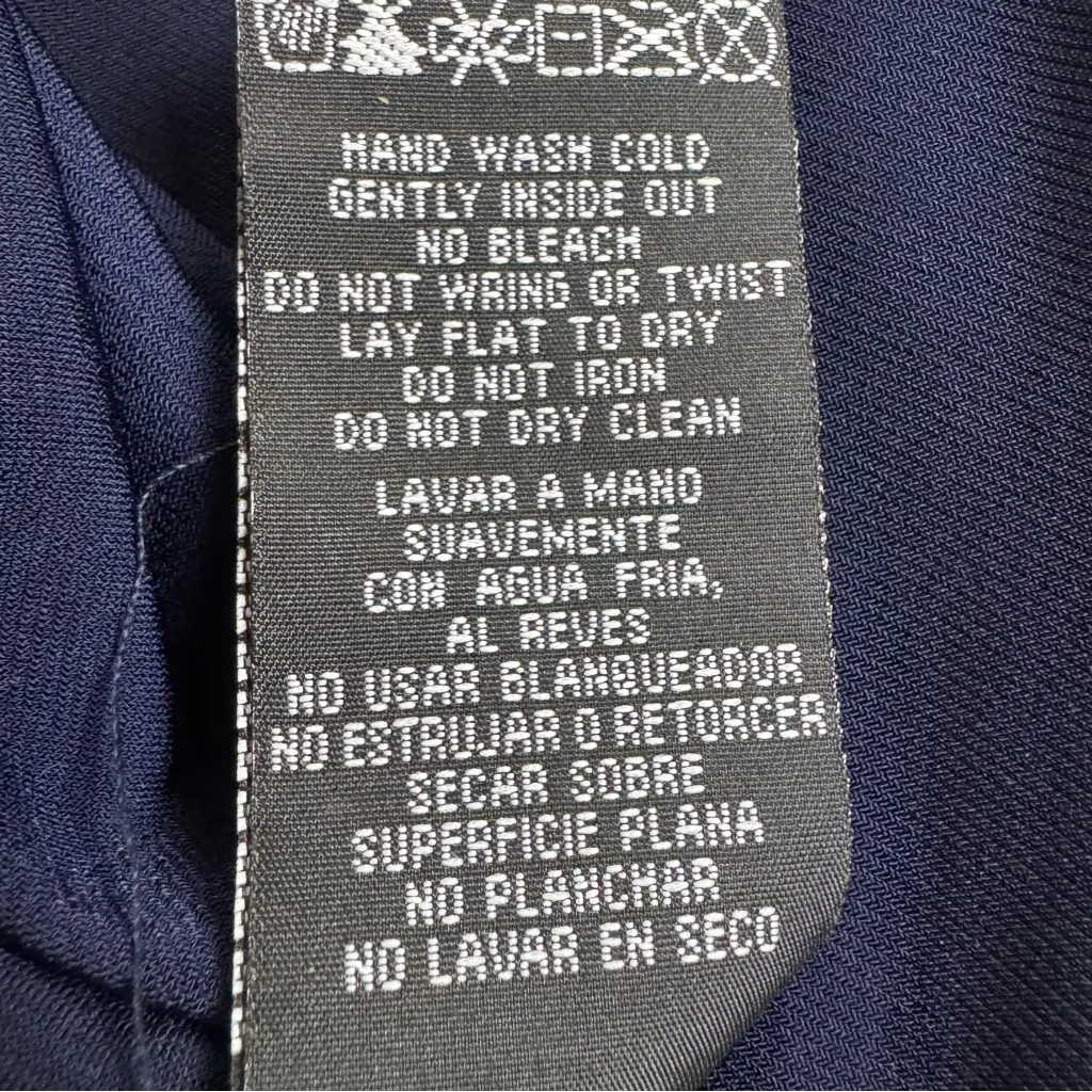 Nightway Navy Sequins Lace Gown Womens 10 Formal Maxi Gown Halter Style Slit Blue - Image 7