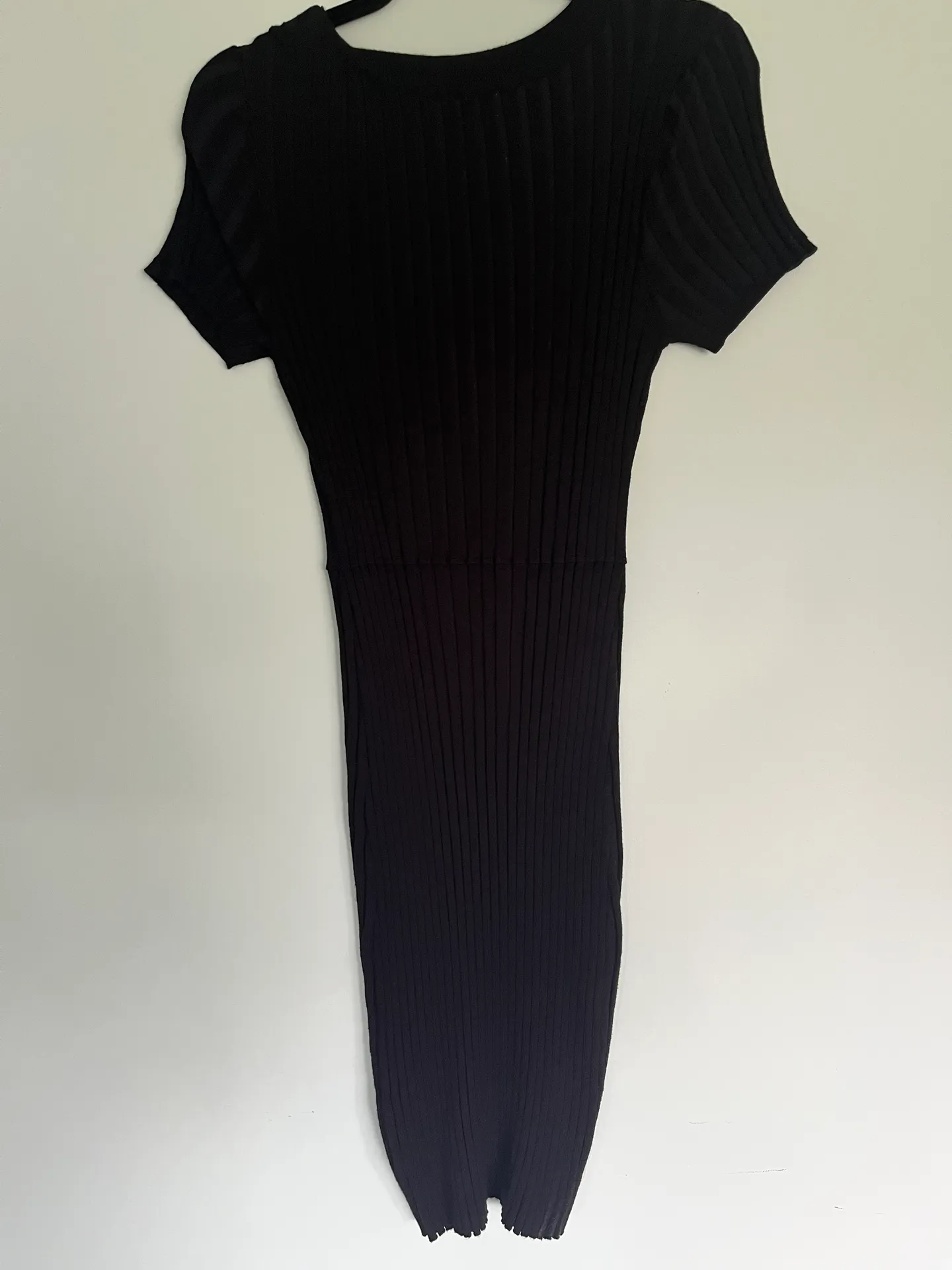 Black Button Down Midi Dress - Image 3