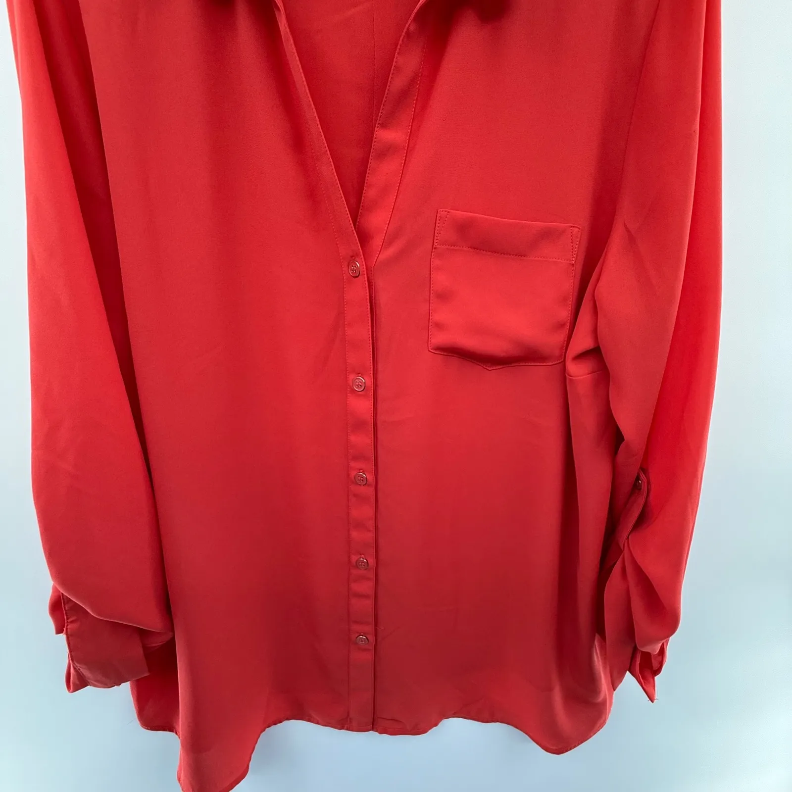 The‎ Limited Ashton XXL Coral Red Button Down Blouse Long Sleeve Work Top - Image 3