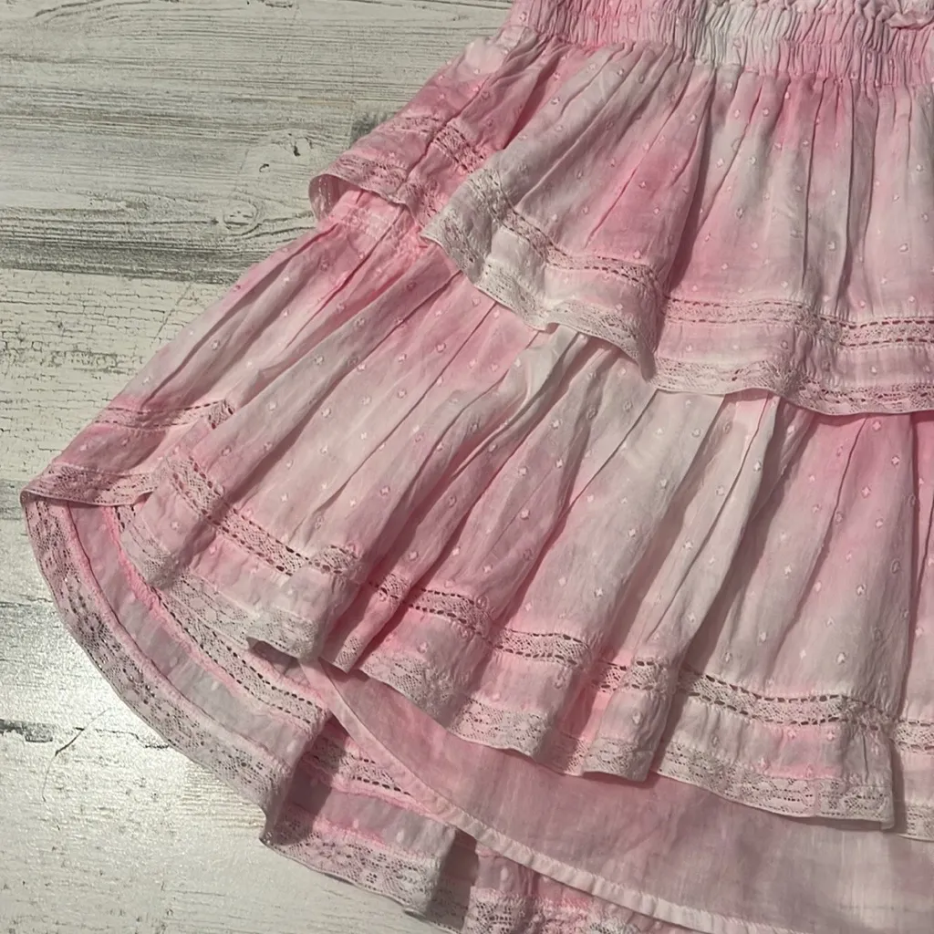 Love Shack Fancy Natasha Short Sleeve Eyelet Mini Dress Size XS - Image 4