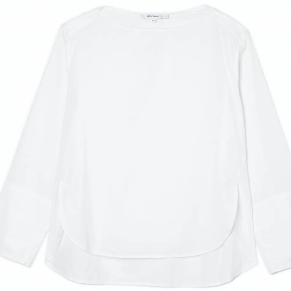 Norse Projects Sigrid Boatneck Long Sleeve Poplin Top In White Size Euro 34 NWT - Image 2