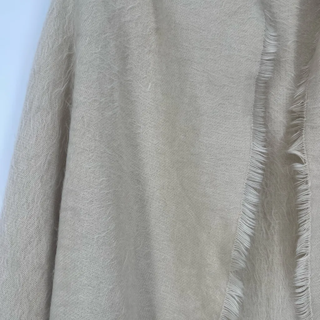 Free People Brushed faux fur Scarf Cream Fringed Scarf wrap - Image 8