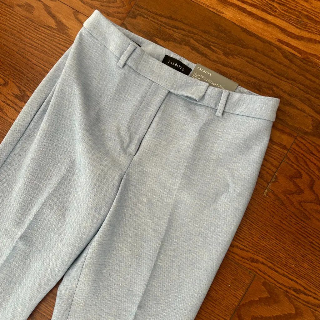 NWT Talbots High Waist Straight Leg Pant Size 6 Baby Blue Lined NEW WITH TAGS - Image 4