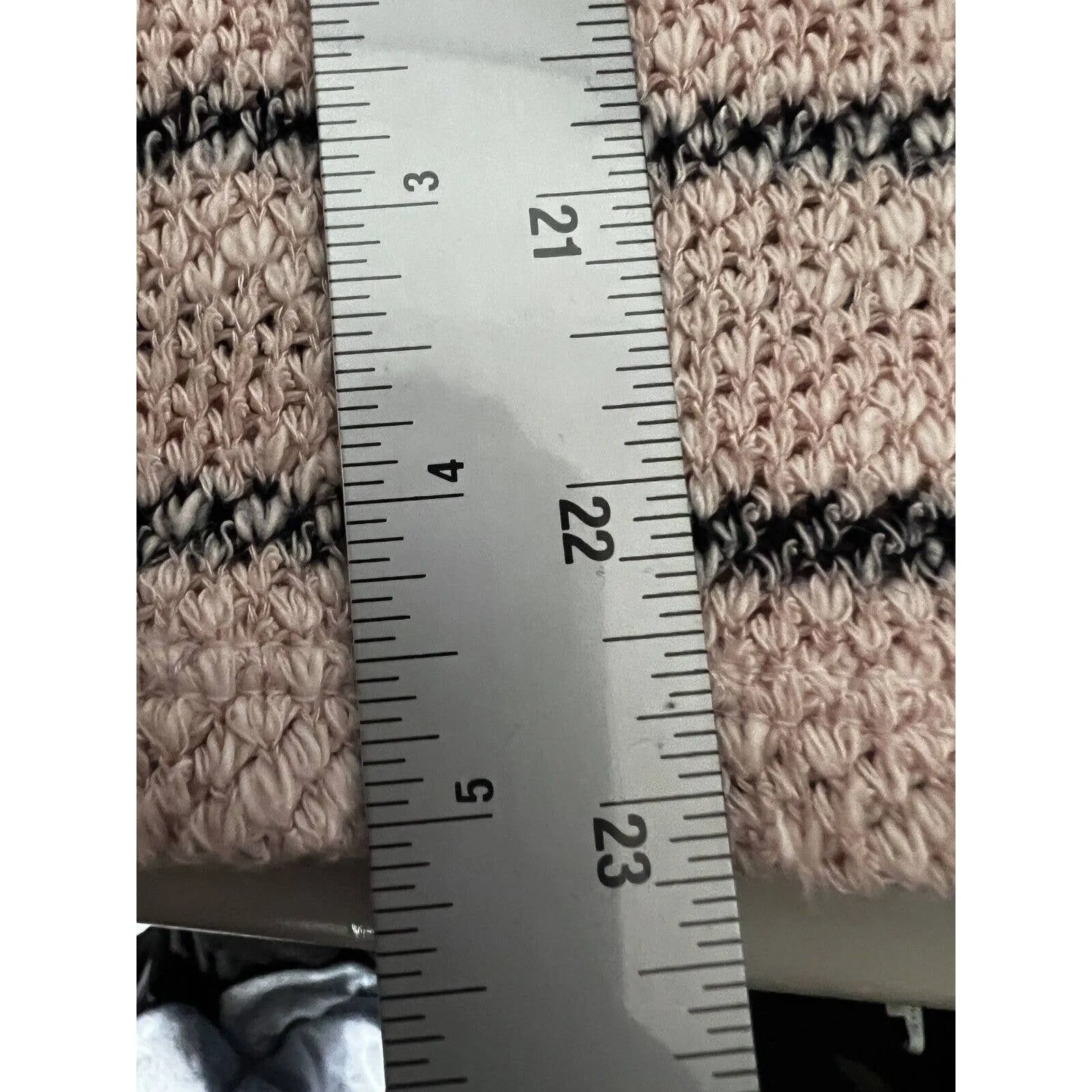 Sundry Lace-Up Sweater Small Women Natural Striped Knit Stretch PInk‎ - Image 8