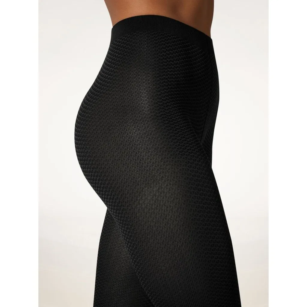 Wolford Jacquard Tights in Deep Night & Black Small New Womens Nylons Pantyhose - Image 7