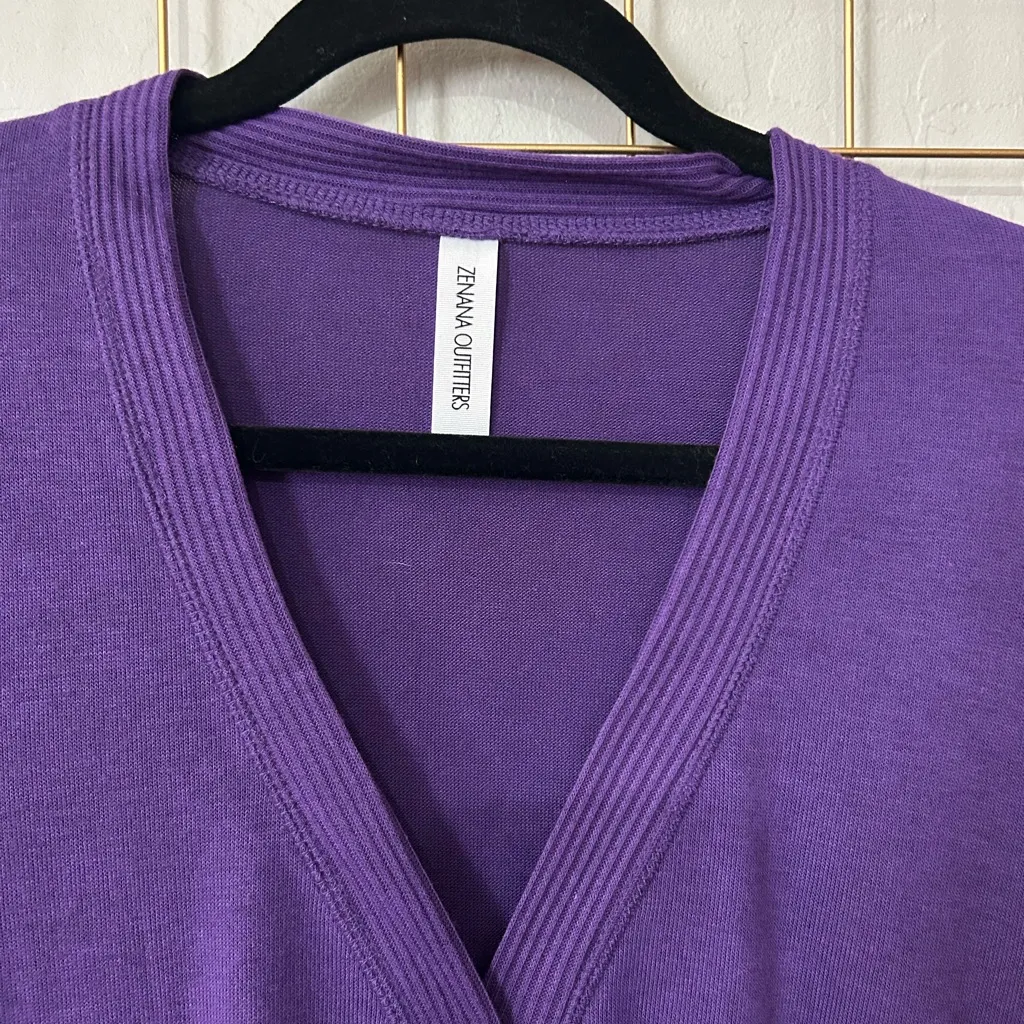 Zenana True Purple Snap Button‎ Cardigan | NWT | Sizes S & M | Soft & Stretchy - Image 2