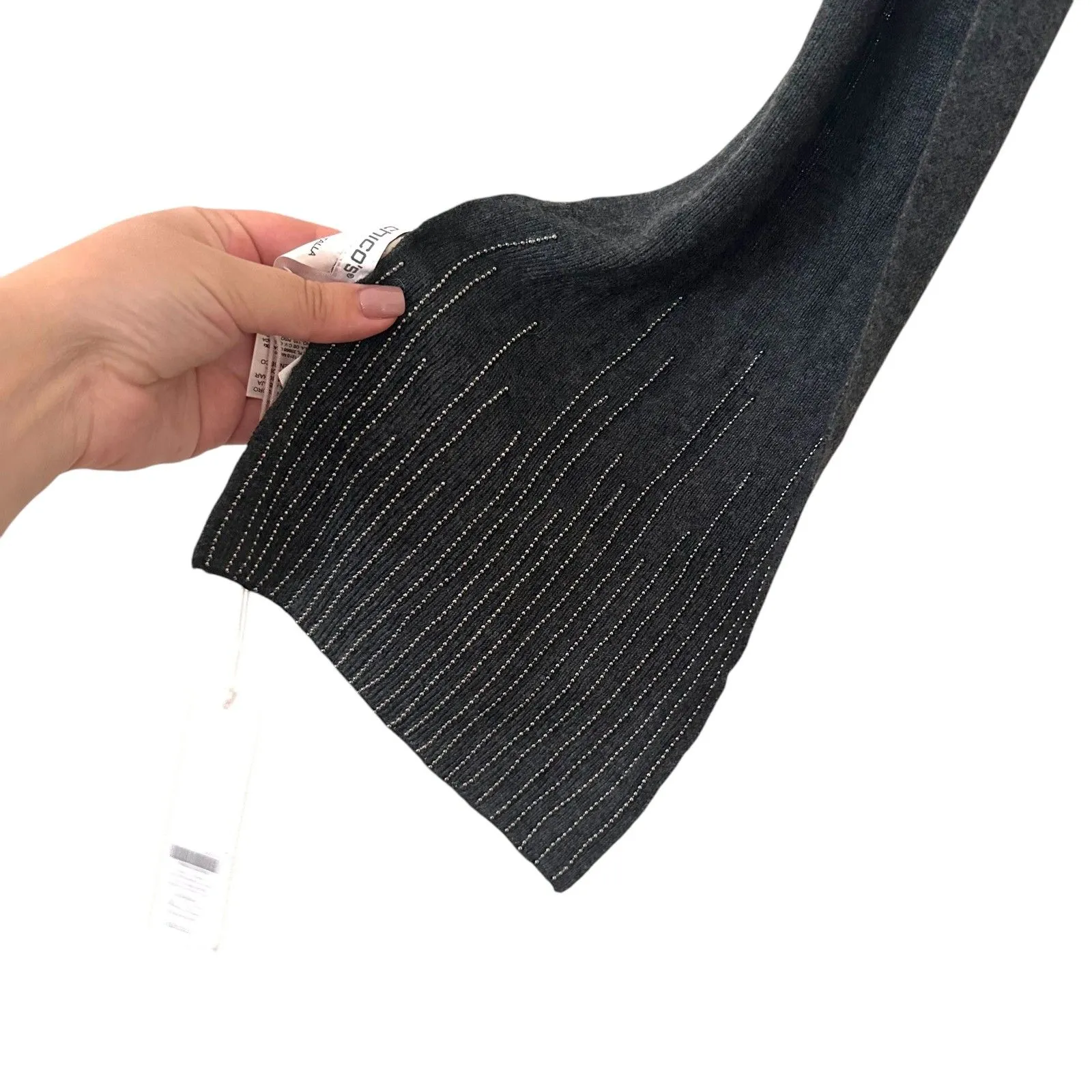 CHICOS Cashmere‎ Blend Beaded Embellished Scarf NWT - Image 5