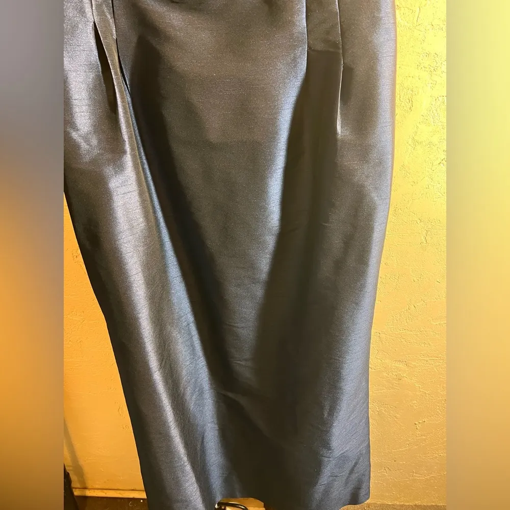 Lulu Kate Blue Raw Silk Strapless dress prom black tie cocktail Size 16 - Image 6