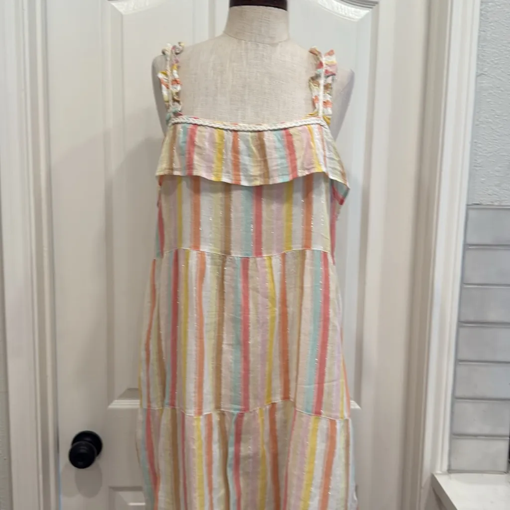 Sezane Fily stripe tiered mini dress - Image 3