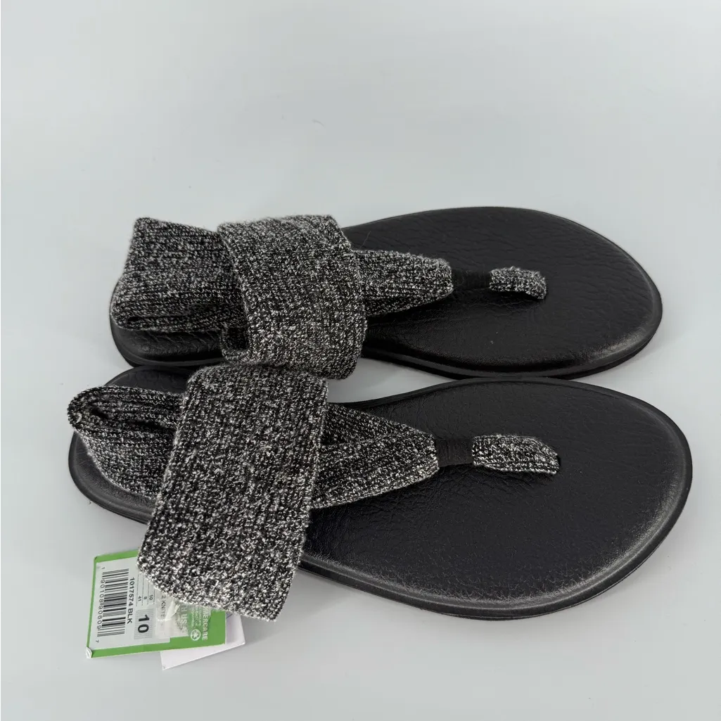 Sanuk Yoga Sling Knitster Sandals Flip Flops  Black Women's Size 10 New NWT - Image 2