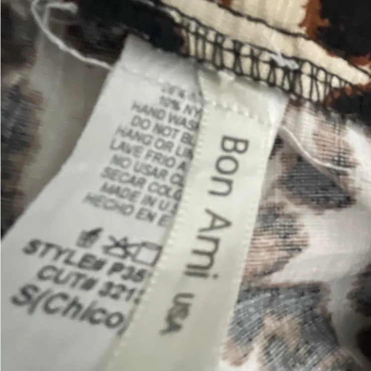 Bon Ami USA Leopard Print Wide Leg Pants Size S NWOT (A161)??? Brown - Image 5