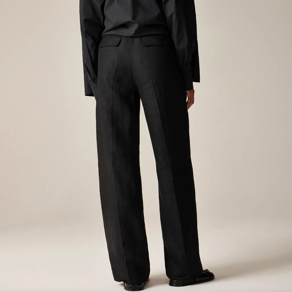 J Crew Wide-Leg Essential Pant in Linen - Image 2