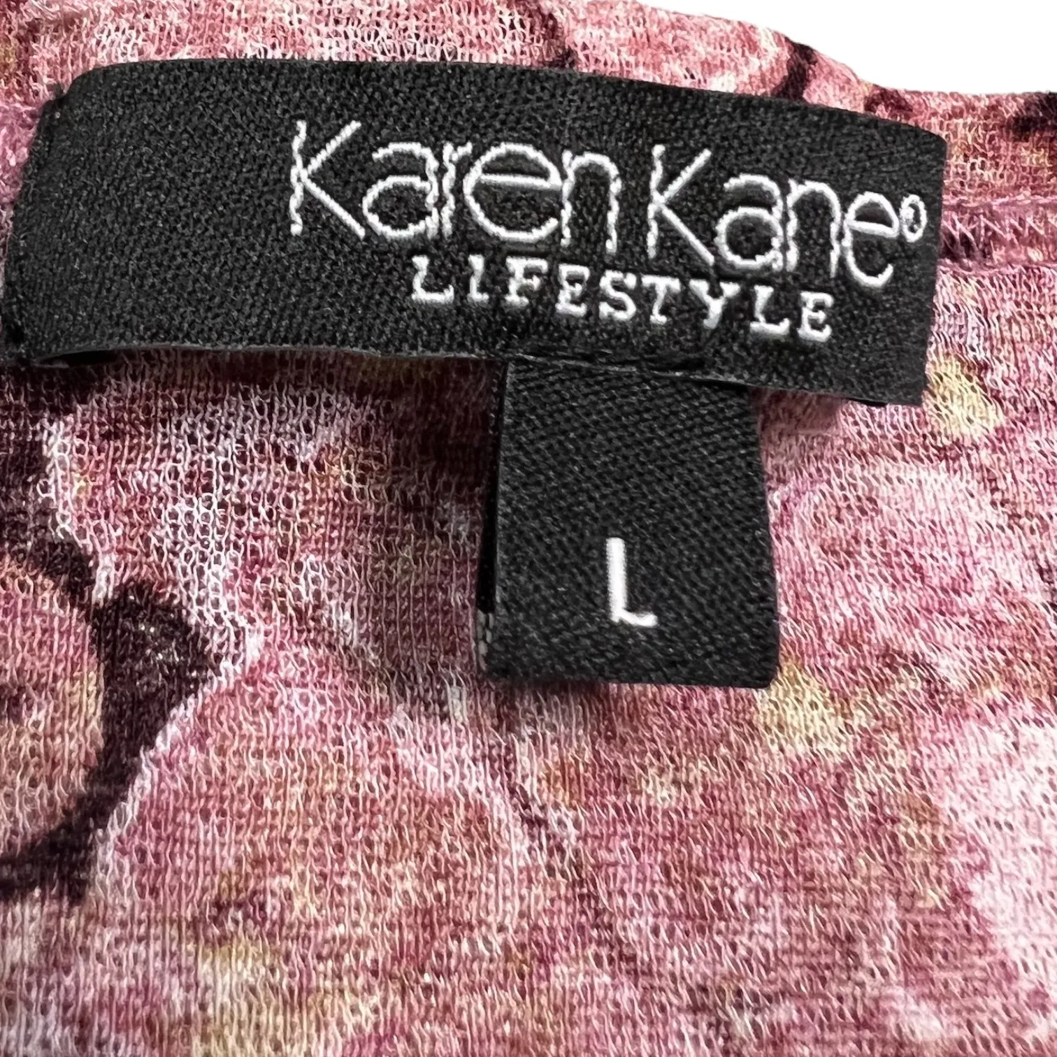 Y2k Mesh Sheer Baby Tee T-Shirt Floral V-Neck Large Karen Kane - Image 6