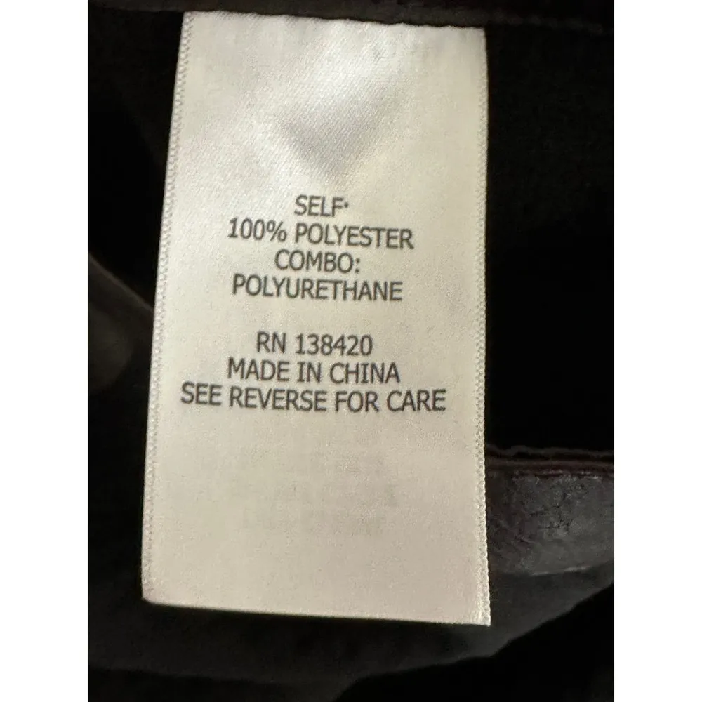 Etcetera Pants Women 0 Black Faux Leather Moto Panel Mixed Media Leggings - Image 6