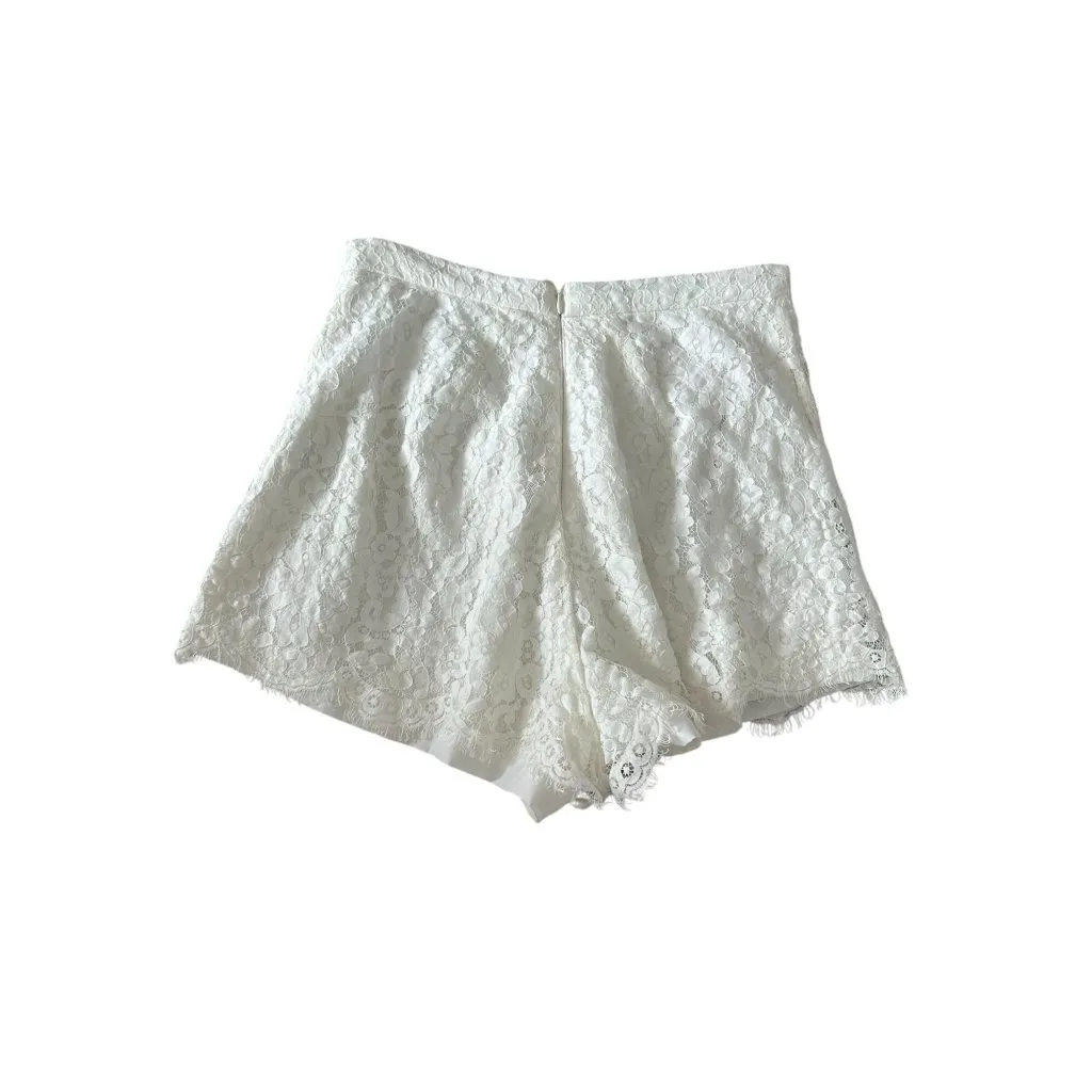 KEEPSAKE White Lace High Waist Shorts Size Large - Image 3