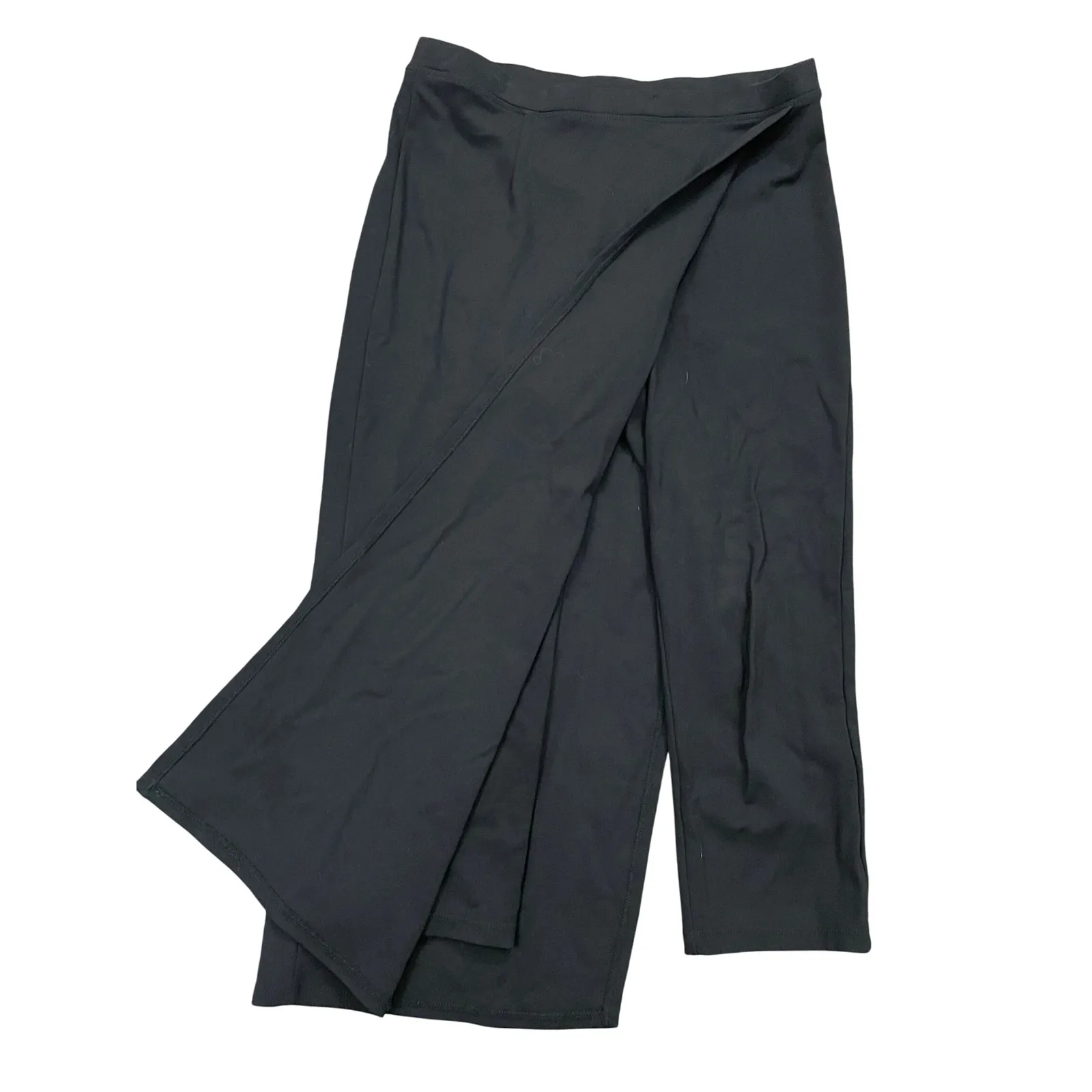 Betabrand The Sassiest Pants Overlay Combo Black Wrap Maxi Skirt Pants Size M - Image 3