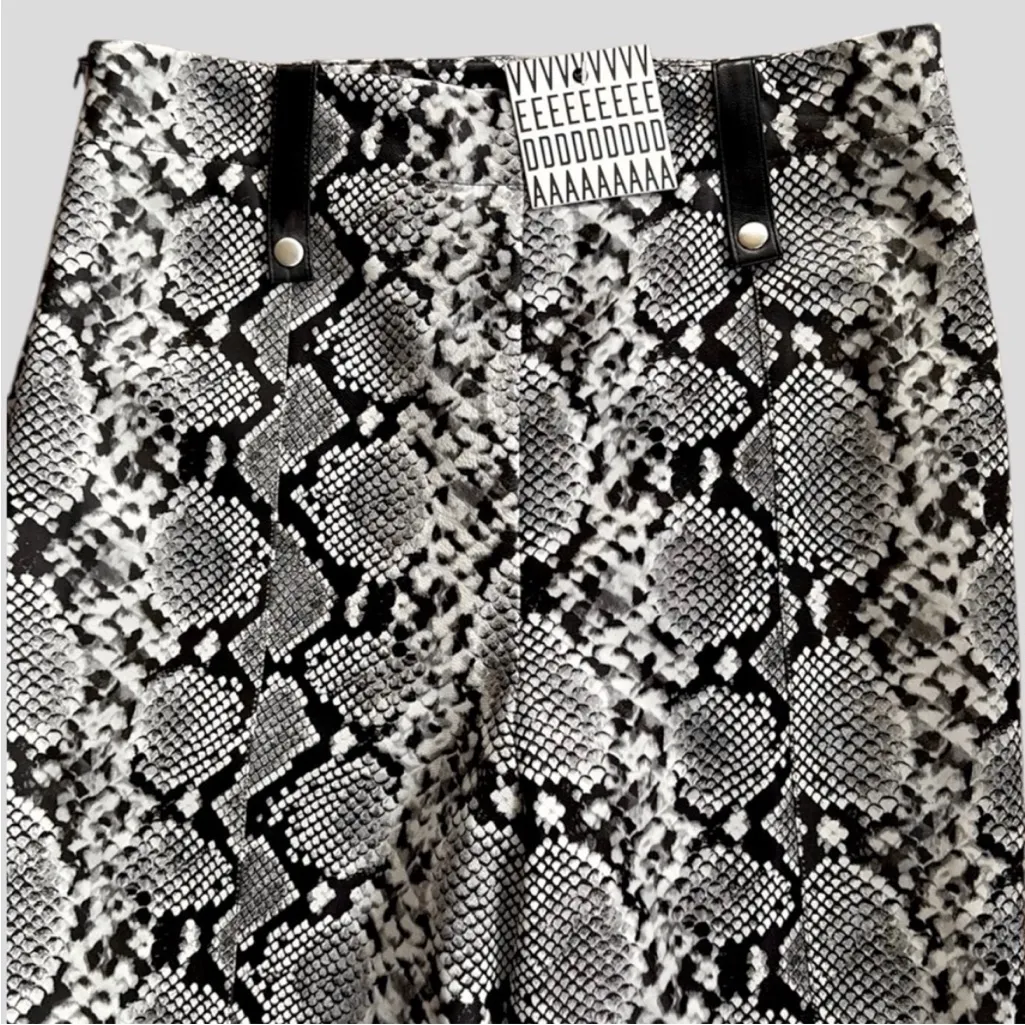 NWT VEDA Leather Snakeskin Crop High Rise Archive Pants Medium Retail $448.00 - Image 2