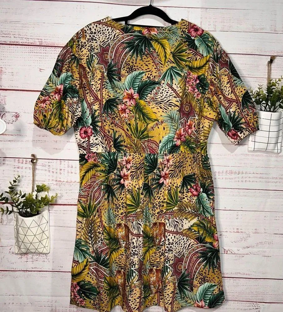 Chloe & Rena Leopard Safari Print Dress | Women’s Large - Image 5