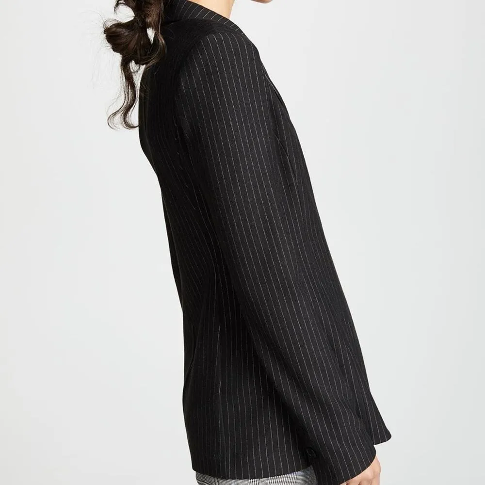 NWT Bailey 44 Striped Boyfriend Blazer XS Black Ponte Jackpot - Image 6