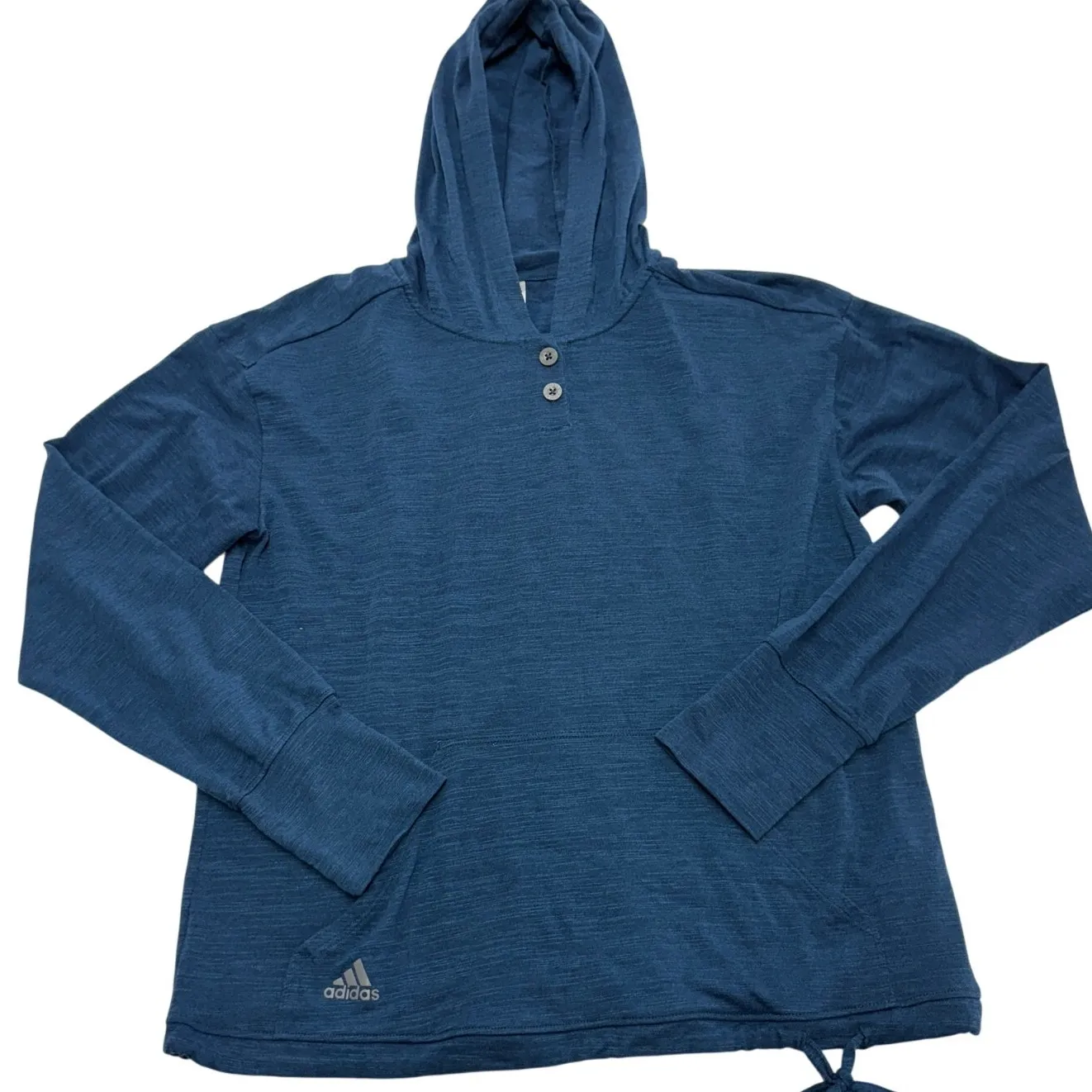 Adidas Hooodie Womens Small Blue Rush Crew‎ Essentials Slub Hoodie - Image 2