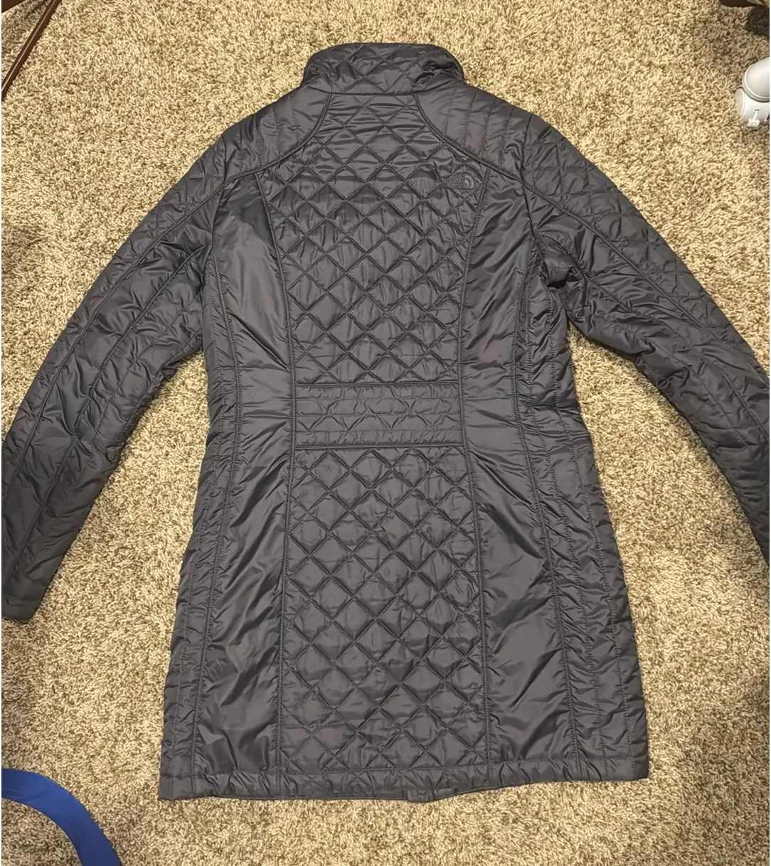 The North Face Long Grey Women’s Puffer Jacket Medium - Image 2