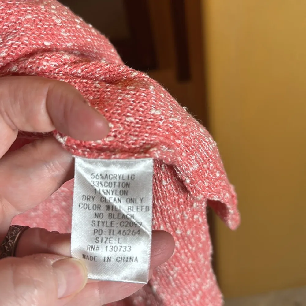 Umgee Coral Marled Cowl Neck Drop Sleeve Sweater Size Large Oversized - Image 7