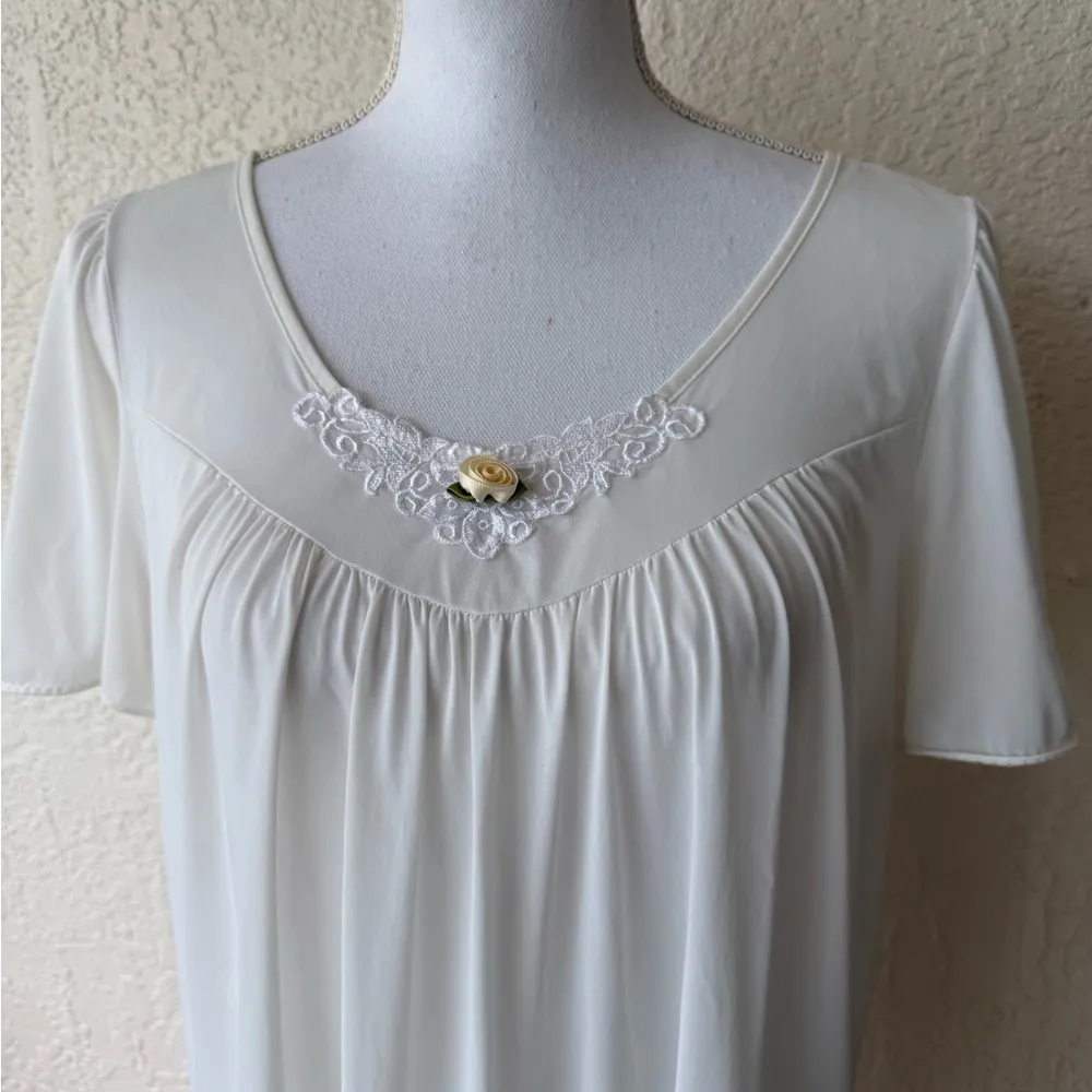 Vintage Vanity Fair Stunning Whimsical Nightgown Lace Chiffon Sz Medium Floral - Image 2