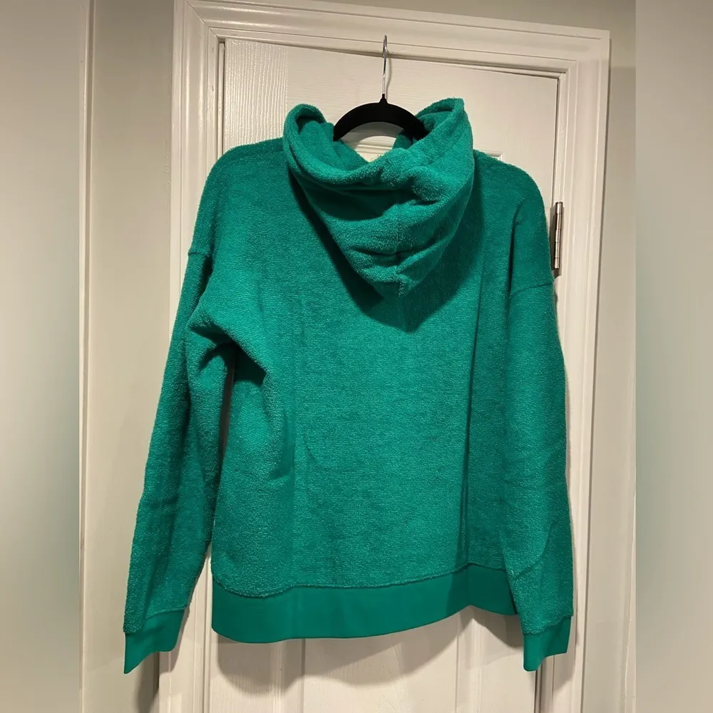 NWT Outerknown Size M Hightide Teal Green Terry Knit Pullover Hoodie Sweatshirt Size M - Image 9