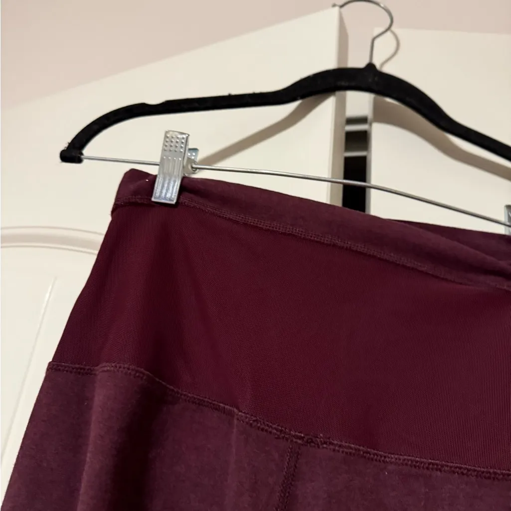 Lululemon Athletica Devi Yoga Deep Red Mesh Leggings - Image 10