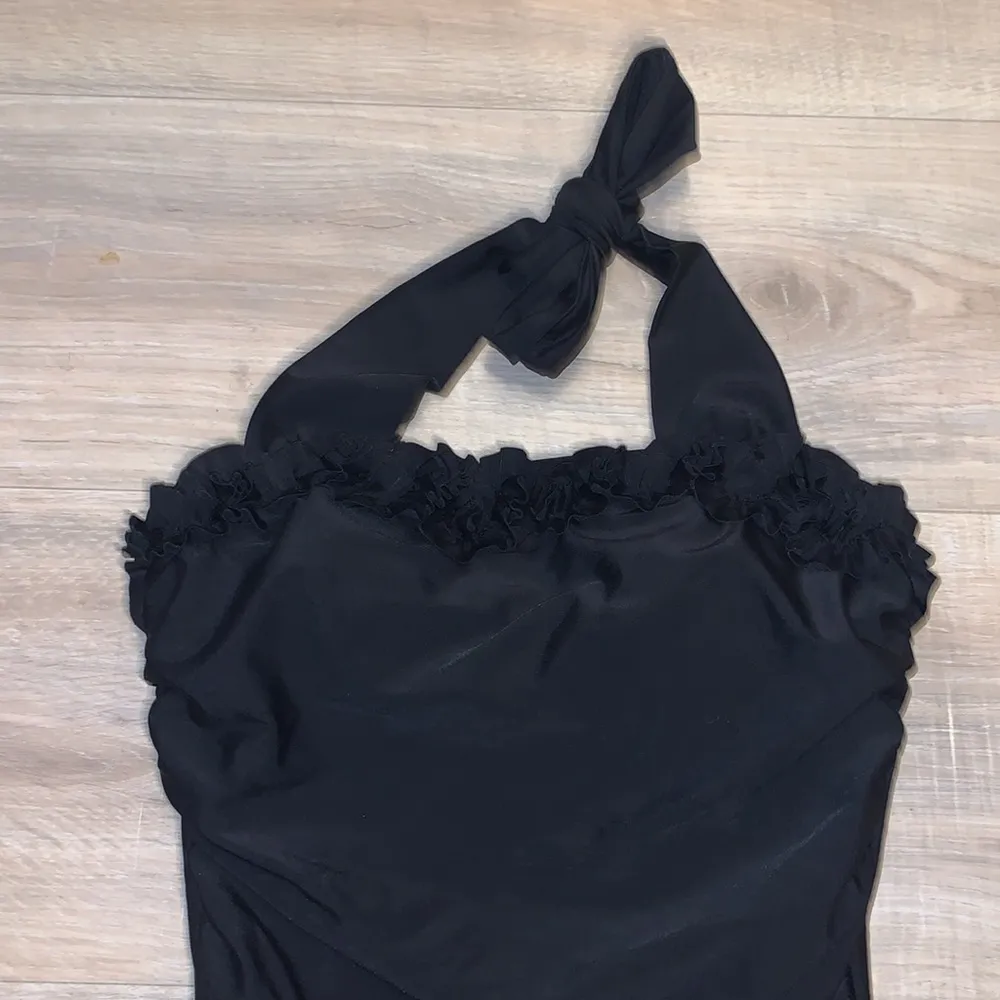 Diviine Modestee black ruffle tankini swimsuit top - Image 2