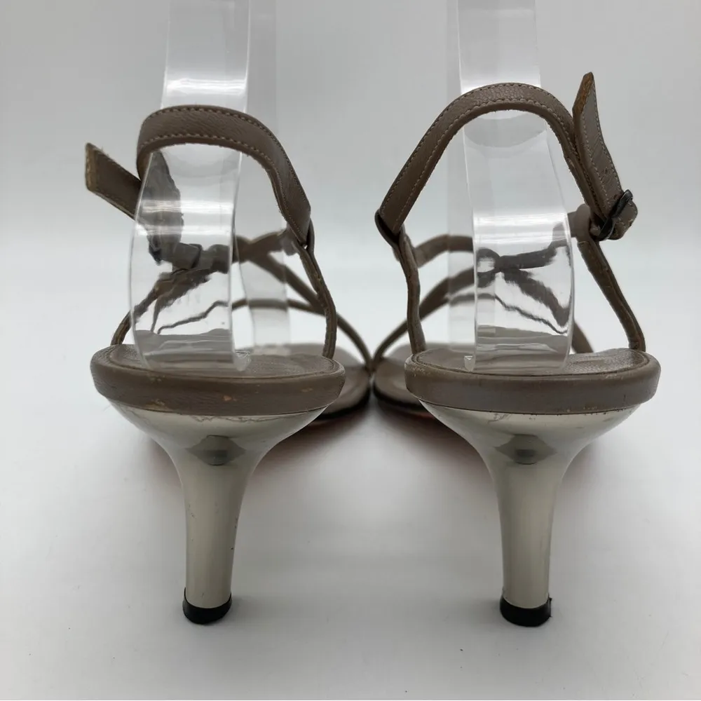 Vintage  Strappy Sandals with Mirrored Kitten Heels - Please read description - Image 3