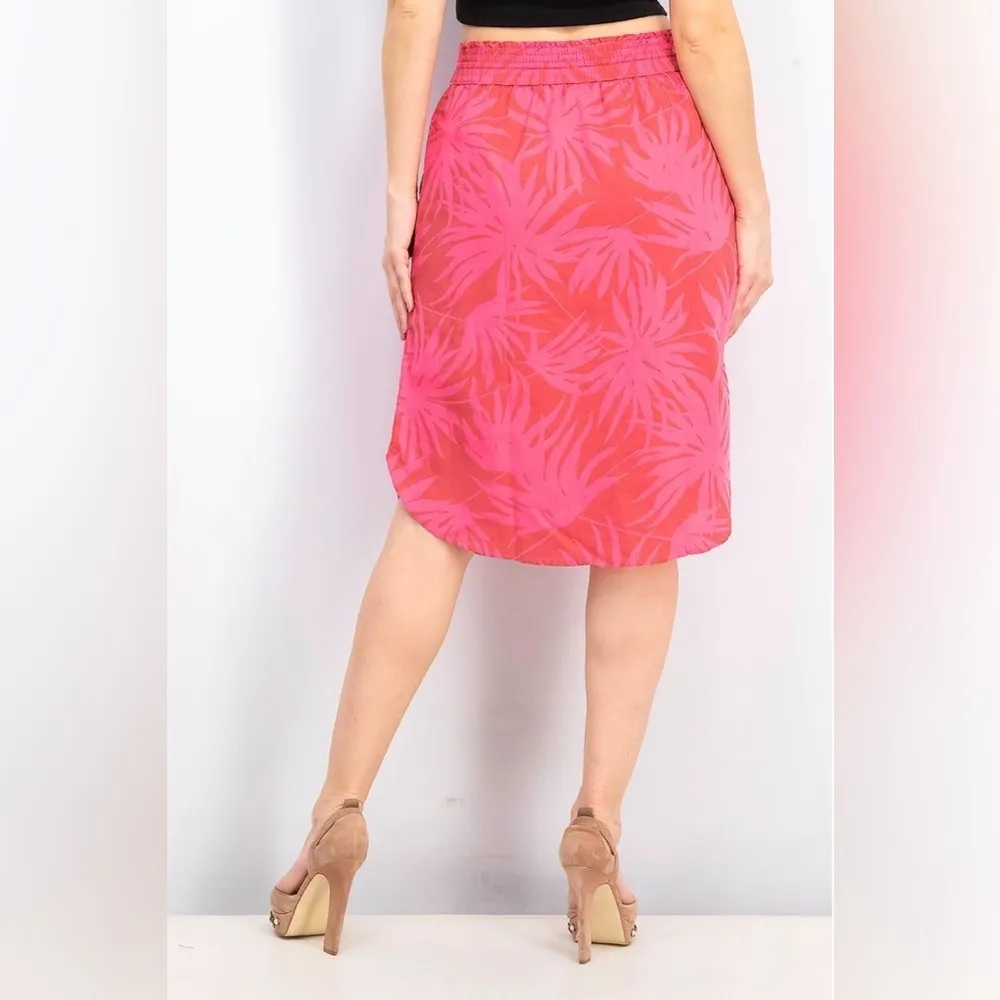 Gap Women Floral Print Maxi Skirt Pink Palms linen cotton blend size medium - Image 2