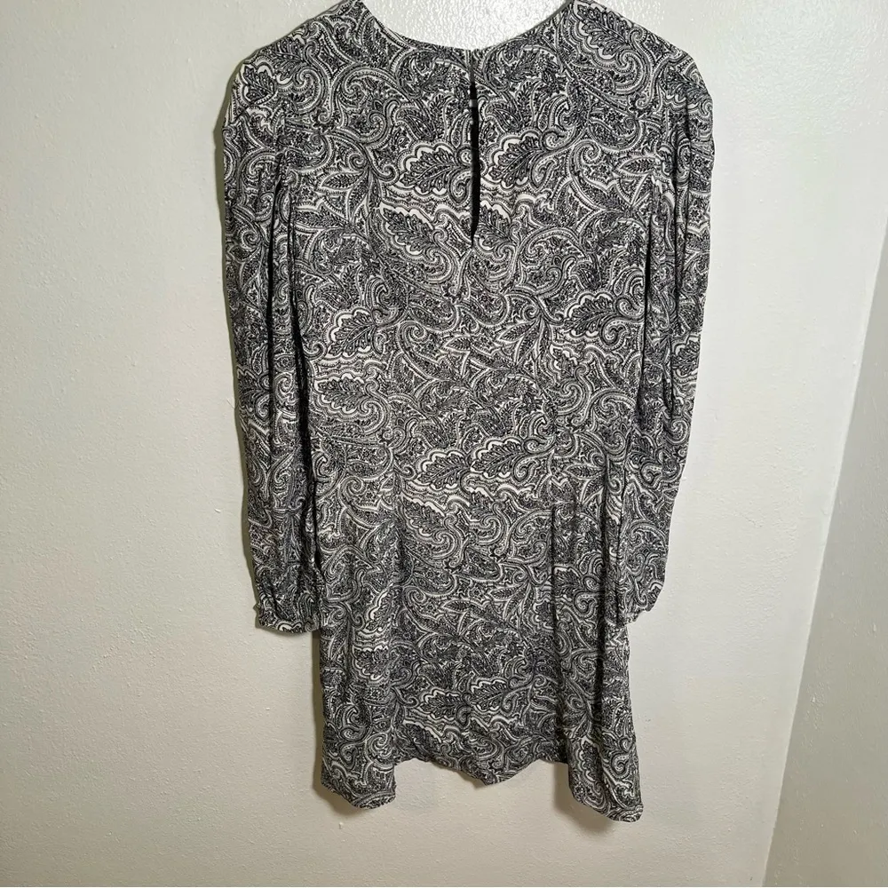 & Other Stories Paisley Puff Sleeve Mini dress White Black 6 - Image 10
