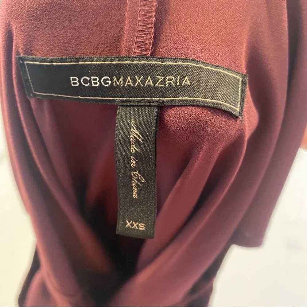 BCBGMAXAZRIA "Carie" Burgundy Short Romper - Image 6